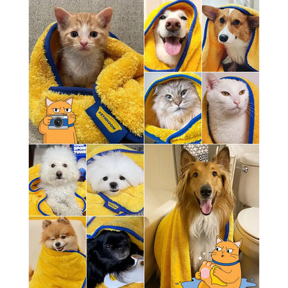 PETHROOM Ultra Absorbent Pet Drying Towel – Large Microfiber Sponge Towel for Dogs & Cats (23.6" x 47.2"), Quick Dry, Super Soft & Highly Absorbent Bath Towel