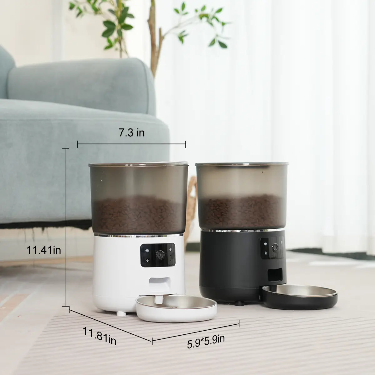 Smart Automatic Pet Feeder with 1080P HD Camera & WiFi – 4L Timed Food Dispenser for Cats & Dogs | Two-Way Audio, Night Vision & Custom Meal Scheduling