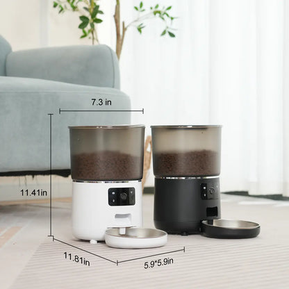 Smart Automatic Pet Feeder with 1080P HD Camera & WiFi – 4L Timed Food Dispenser for Cats & Dogs | Two-Way Audio, Night Vision & Custom Meal Scheduling