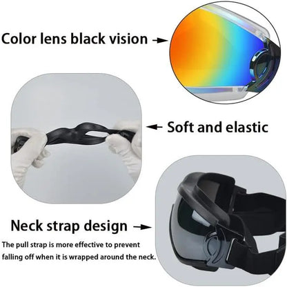 Dog Goggles with UV Protection – Adjustable Pet Sunglasses for Medium & Large Dogs | Wind, Dust & Snow Eye Protection