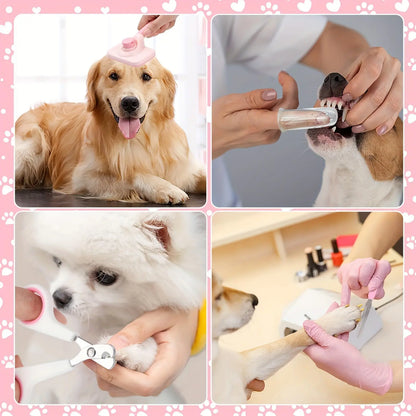 8-in-1 Pet Grooming Kit – Dog & Cat Brush Set with Dematting Comb & Nail Clippers