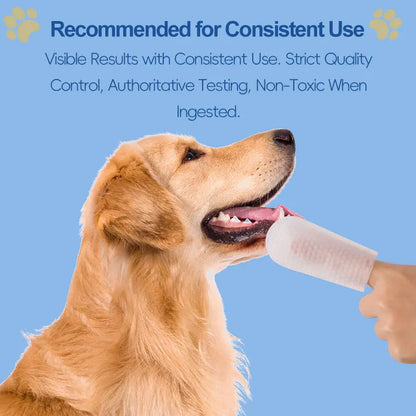 Pet Dental Cleaning Wipes for Dogs & Cats – No-Rinse Plaque & Tartar Remover (50 Count)