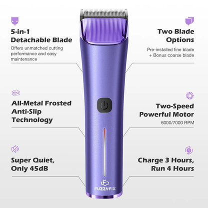 Fuzzyfix NOVA Cordless Dog & Cat Grooming Clippers – Professional Rechargeable Pet Hair Trimmer Kit, 5-in-1 Adjustable Blade, 2-Speed Quiet Motor with Metal Guide Combs (Dogs, Cats & Horses)