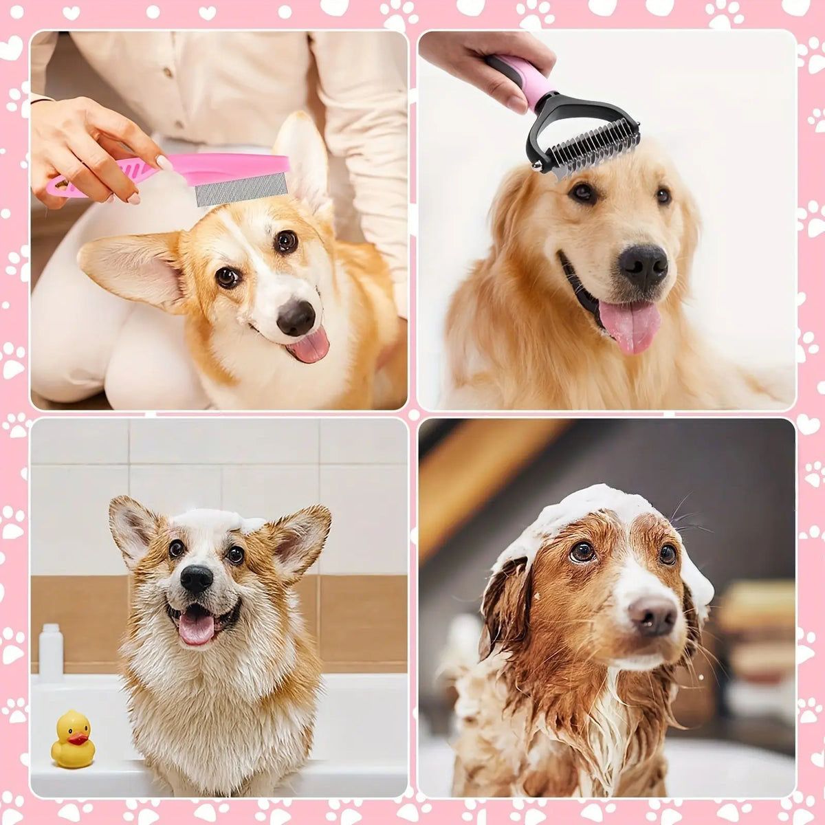 8-in-1 Pet Grooming Kit – Dog & Cat Brush Set with Dematting Comb & Nail Clippers