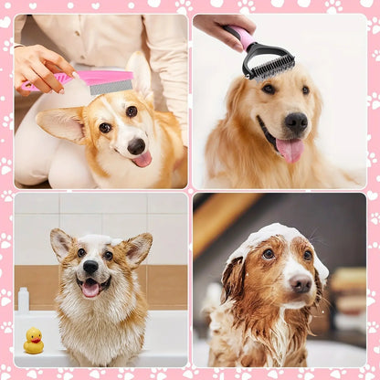 8-in-1 Pet Grooming Kit – Dog & Cat Brush Set with Dematting Comb & Nail Clippers