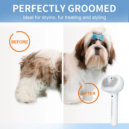 Steam Spray Pet Grooming Brush – Self-Cleaning Hair Removal Comb for Dogs & Cats | One-Button Fur Release, Anti-Static Massage Brush