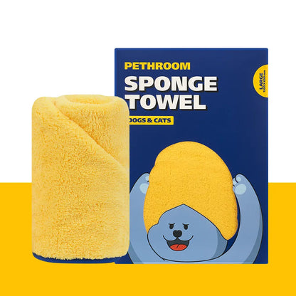 PETHROOM Ultra Absorbent Pet Drying Towel – Large Microfiber Sponge Towel for Dogs & Cats (23.6" x 47.2"), Quick Dry, Super Soft & Highly Absorbent Bath Towel