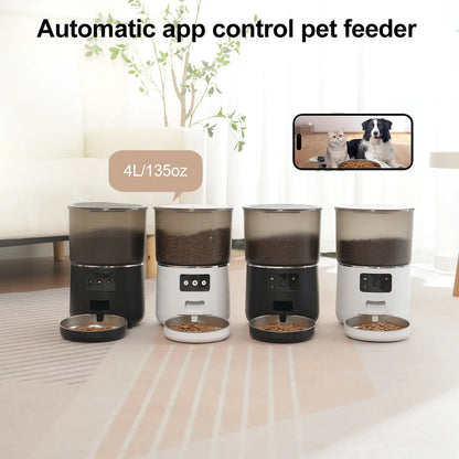 Smart Automatic Pet Feeder with 1080P HD Camera & WiFi – 4L Timed Food Dispenser for Cats & Dogs | Two-Way Audio, Night Vision & Custom Meal Scheduling