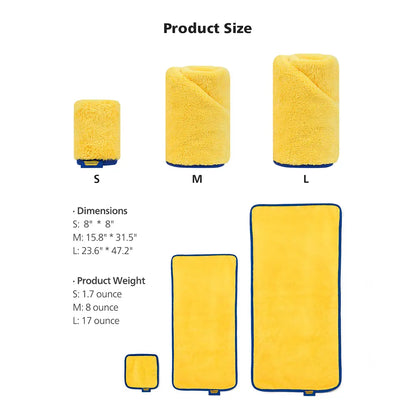 PETHROOM Ultra Absorbent Pet Drying Towel – Large Microfiber Sponge Towel for Dogs & Cats (23.6" x 47.2"), Quick Dry, Super Soft & Highly Absorbent Bath Towel