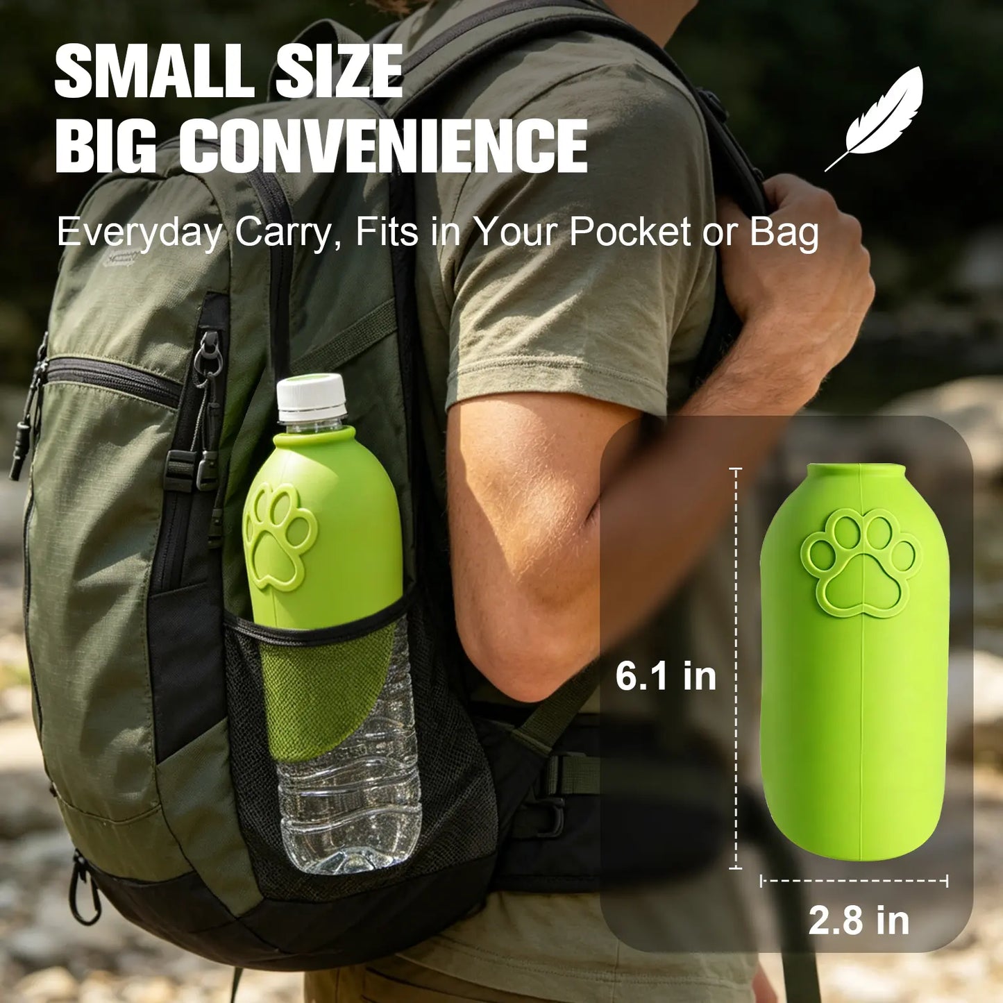 Portable Dog Water Bottle – Foldable Leak-Proof Pet Travel Water Dispenser for Walking, Hiking, Camping & Outdoor Adventures