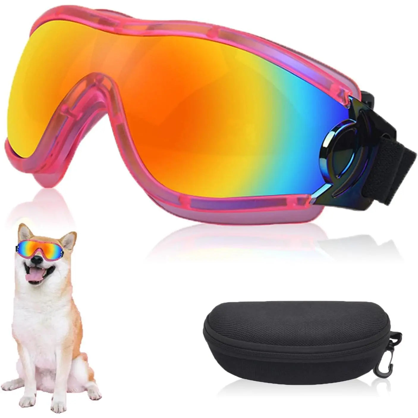 Dog Goggles with UV Protection – Adjustable Pet Sunglasses for Medium & Large Dogs | Wind, Dust & Snow Eye Protection