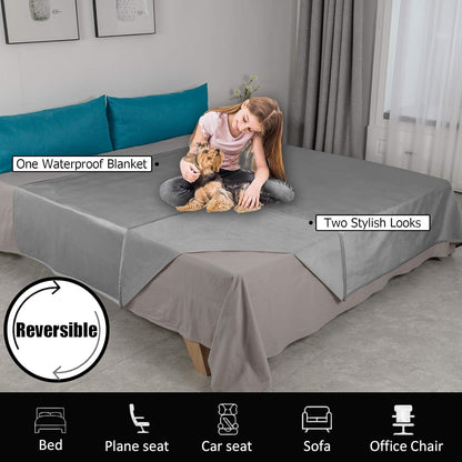 Waterproof Reversible Pet Blanket – Ultra Soft Velvet Dog & Cat Blanket for Sofa, Bed & Furniture Protection | Washable Cozy Throw (40" × 60")