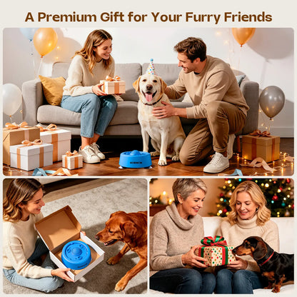 Slow Feeder Dog Bowl with Suction Base, No-Spill Dog Lick Bowl for Bone Broth, Yogurt & Liquid Treats, Rolling Ball Pet Feeding Bowl for Puppies, Small, Medium or Large Dogs