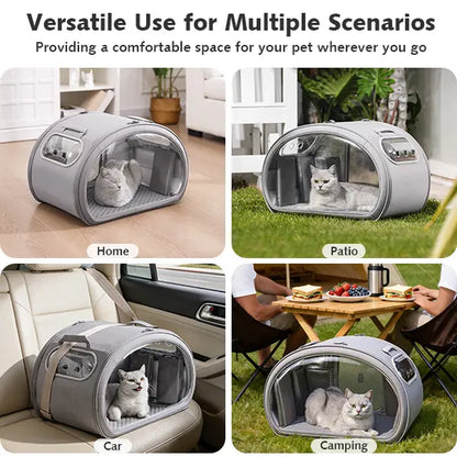 Pecute Pet Cooling House – Portable Cooling Cat & Dog Bed with Bubble Window, Detachable Cooling Mat, Insulated Design, Foldable Travel Pet Shelter for Small Pets