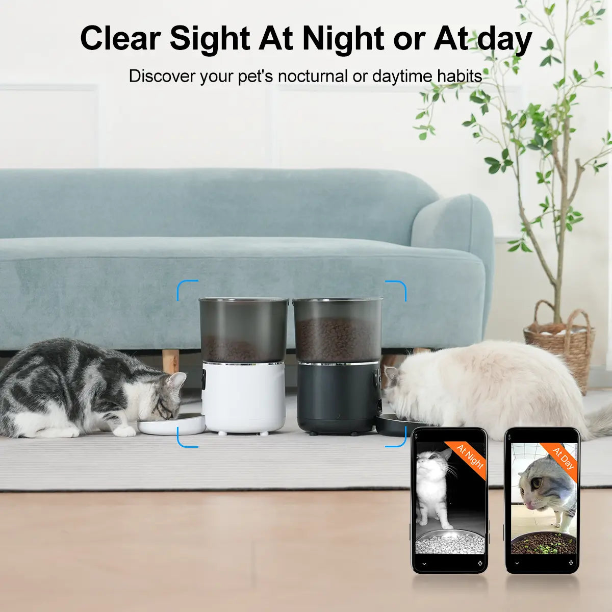 Smart Automatic Pet Feeder with 1080P HD Camera & WiFi – 4L Timed Food Dispenser for Cats & Dogs | Two-Way Audio, Night Vision & Custom Meal Scheduling