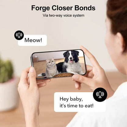Smart Automatic Pet Feeder with 1080P HD Camera & WiFi – 4L Timed Food Dispenser for Cats & Dogs | Two-Way Audio, Night Vision & Custom Meal Scheduling