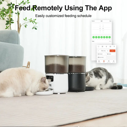 Smart Automatic Pet Feeder with 1080P HD Camera & WiFi – 4L Timed Food Dispenser for Cats & Dogs | Two-Way Audio, Night Vision & Custom Meal Scheduling