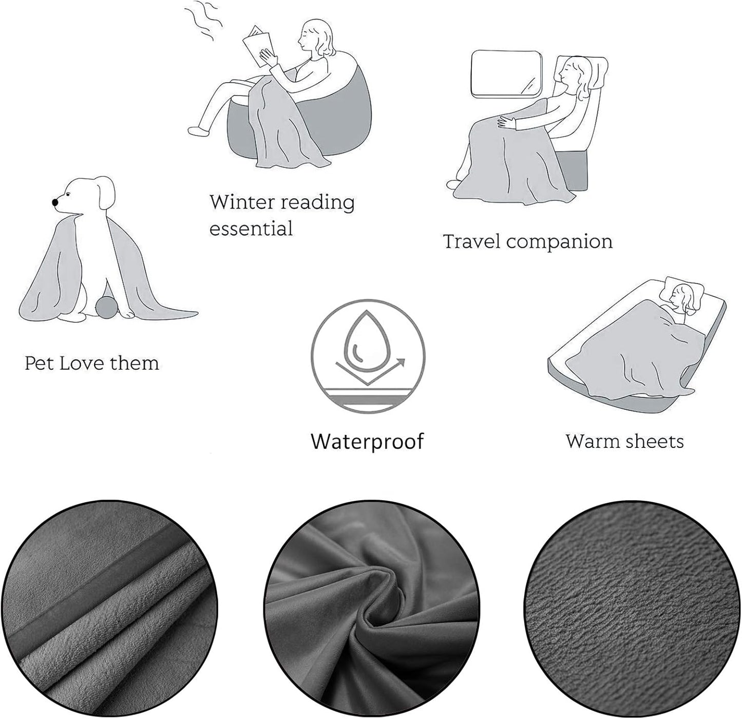 Waterproof Reversible Pet Blanket – Ultra Soft Velvet Dog & Cat Blanket for Sofa, Bed & Furniture Protection | Washable Cozy Throw (40" × 60")