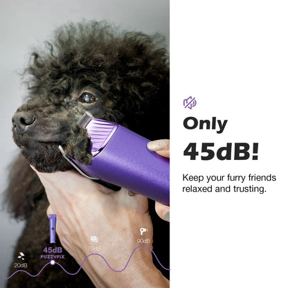 Fuzzyfix NOVA Cordless Dog & Cat Grooming Clippers – Professional Rechargeable Pet Hair Trimmer Kit, 5-in-1 Adjustable Blade, 2-Speed Quiet Motor with Metal Guide Combs (Dogs, Cats & Horses)