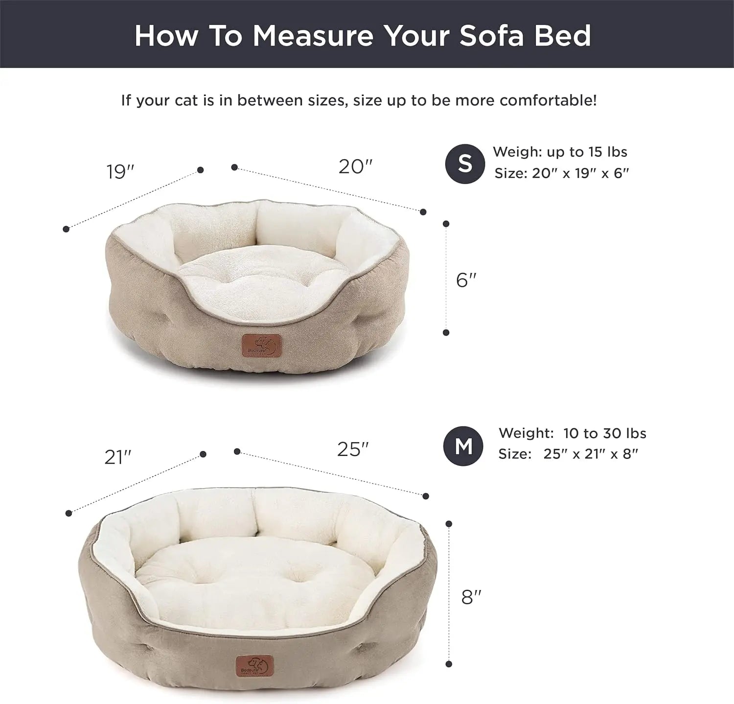 Calming Plush Pet Bed for Dogs & Cats – Ultra-Soft Washable Round Donut Bed with Non-Slip Bottom, Cozy Sleeping Bed for Puppies, Kittens & Small Pets (20")