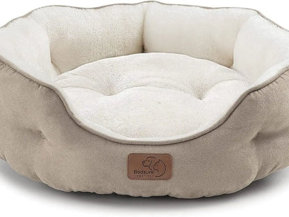 Calming Plush Pet Bed for Dogs & Cats – Ultra-Soft Washable Round Donut Bed with Non-Slip Bottom, Cozy Sleeping Bed for Puppies, Kittens & Small Pets (20")