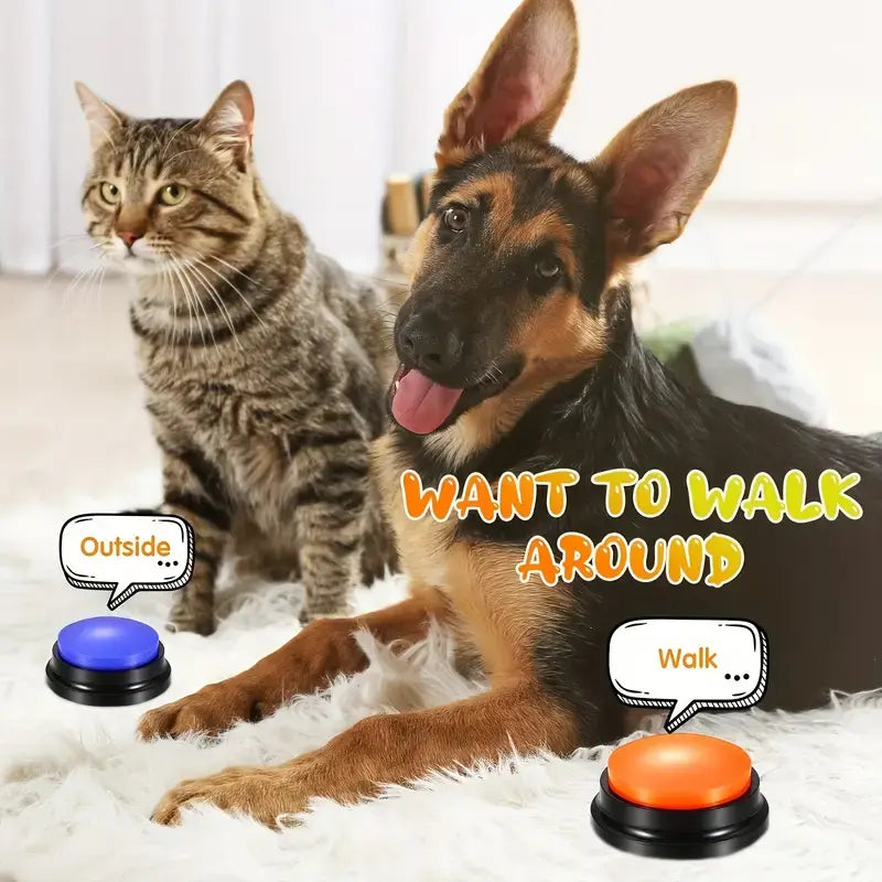 6-Pack Recordable Pet Communication Buttons – Voice Recording Training Buttons for Dogs & Cats, Interactive Talking & Behavior Training Buzzer Set (No Batteries Required)